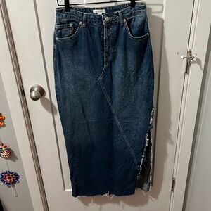 Topshop Denim Midi Skirt